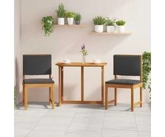 Sodo Kėdė su pagalve 2 pcs Ruda Akacijos medienos masyvas