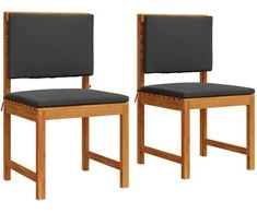 Sodo Kėdė su pagalve 2 pcs Ruda Akacijos medienos masyvas