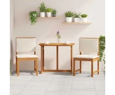 Sodo Kėdė su pagalve 2 pcs Ruda Akacijos medienos masyvas