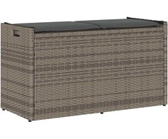 lauko laikymo suolas su pagalvėlėmis pilka 100 cm poliratanas