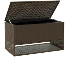 Lauko pagalvėlių dėžė, ruda, 100x55x55,5 cm, poliratanas