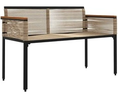 Lauko suolas Bežė ir kreminė balta 117 x 54 x 74.5 cm
