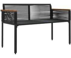 Lauko suolas Juoda ir kreminė balta 117 x 54 x 74.5 cm