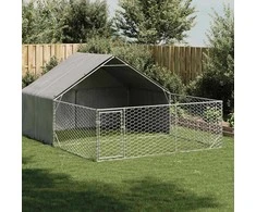 Lauko voljeras šunims su aptvaru, 4x3x1,9m, plienas
