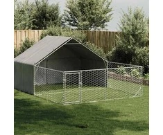 Lauko voljeras šunims su aptvaru, 5x3x1,9m, plienas