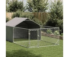 Lauko voljeras šunims su aptvaru, 7x2x1,5m, plienas