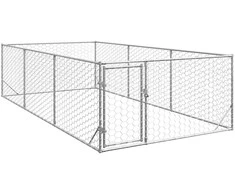 Lauko šunų voljeras su durelėmis, 2x4x1m, cinkuotas plienas