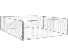 Lauko šunų voljeras su durelėmis, 3x4x1 m, cinkuotas plienas