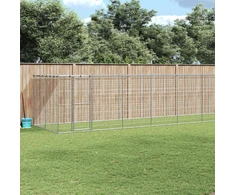 Lauko voljeras šunims su stogu, galvanizuotas plienas, 26,62m²