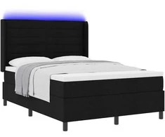 LED Čiužinio Lova su čiužiniu Juoda 140 x 200 cm audinys