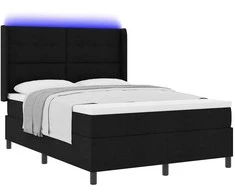 LED Čiužinio Lova su čiužiniu Juoda 160 x 200 cm audinys