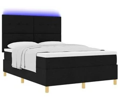 LED Čiužinio Lova su čiužiniu Juoda 160 x 200 cm audinys