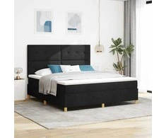 LED Čiužinio Lova su čiužiniu Juoda 180 x 200 cm audinys