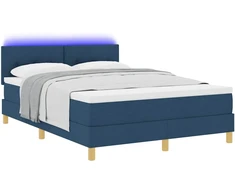 LED Čiužinio Lova su čiužiniu Mėlyna 140 x 190 cm audinys