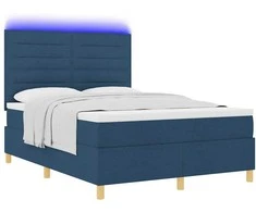 LED Čiužinio Lova su čiužiniu Mėlyna 140 x 190 cm audinys