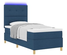 LED Čiužinio Lova su galvūgalio Mėlyna 90 x 200 cm audinys
