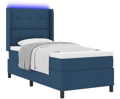 LED Čiužinio Lova su čiužiniu Mėlyna 90 x 200 cm audinys