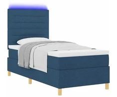 LED Čiužinio Lova su čiužiniu Mėlyna 90 x 200 cm audinys