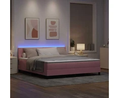LED Čiužinio Lova su čiužiniu Rožinė 180 x 200 cm Aksomas