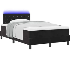 LED Čiužinio Lova su galvūgalio Juoda 120 x 190 cm Aksomas