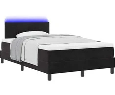 LED Čiužinio Lova su čiužiniu su LED Juoda 120 x 190 cm Aksomas