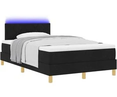 LED Čiužinio Lova su galvūgalio Juodas 120 x 200 cm audinys