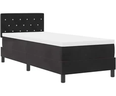 LED Čiužinio Lova su čiužiniu su LED Juoda 80 x 200 cm Aksomas