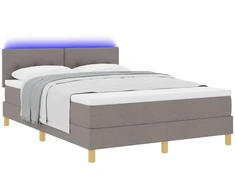LED Čiužinio Lova su galvūgalio Taupe 160 x 200 cm audinys