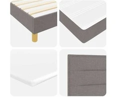 LED Čiužinio Lova su LED juostelėmis Taupe 90 x 200 cm audinys