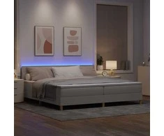 LED Čiužinio Lova su LED juostelėmis Taupe 200 x 200 cm audinys