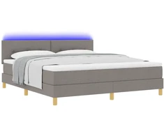 LED Čiužinio Lova su galvūgalio Taupe 180 x 200 cm audinys
