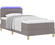 LED Čiužinio Lova su LED juostelėmis Taupe 80 x 200 cm audinys