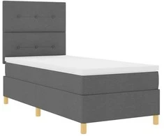 LED Čiužinio Lova su čiužiniu Tamsiai pilka 80 x 200 cm audinys