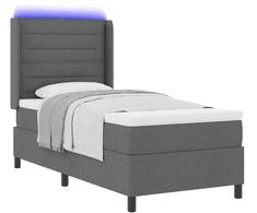 LED Čiužinio Lova su čiužiniu Tamsiai pilka 80 x 200 cm audinys