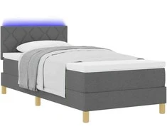LED Čiužinio Lova Tamsiai pilka 90 x 200 cm audinys
