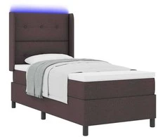 LED Čiužinio Lova su čiužiniu Tamsiai rudas 80 x 200 cm audinys