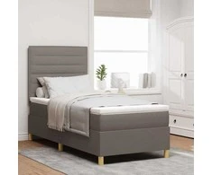 LED Čiužinio Lova su čiužiniu Taupe 100 x 200 cm audinys