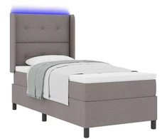 LED Čiužinio Lova su pagalve Tortora 80 x 200 cm audinys