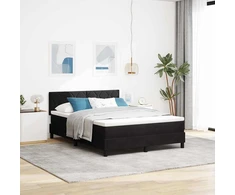 LED Čiužinio Lova su galvūgalio Juoda 140 x 190 cm Aksomas