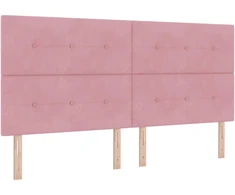 LED Čiužinio Lova su galvūgalio Rožinė 200 x 200 cm Aksomas