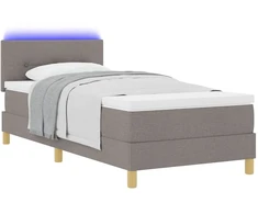 LED Čiužinio Lova su čiužiniu su LED Taupe 90 x 200 cm audinys
