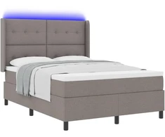 LED Čiužinio Lova su galvūgalio Tortora 140 x 190 cm audinys