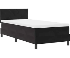 LED Čiužinio Lova su čiužiniu su LED Juoda 100 x 200 cm Aksomas