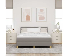 LED Čiužinio Lova su galvūgalio Taupe 140 x 190 cm audinys