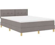LED Čiužinio Lova su galvūgalio Taupe 140 x 190 cm audinys