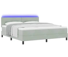 LED Čiužinio Lova su LED Šviesiai pilka 180 x 200 cm Aksomas