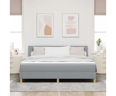 LED Čiužinio Lova Šviesiai pilka 180 x 200 cm audinys