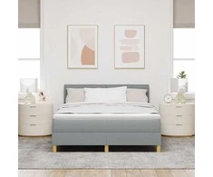 LED Čiužinio Lova Šviesiai pilka 160 x 200 cm audinys