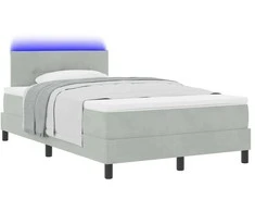 LED Čiužinio Lova su LED Šviesiai pilka 120 x 190 cm Aksomas