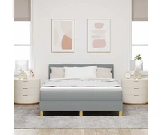 LED Čiužinio Lova Šviesiai pilka 140 x 190 cm audinys